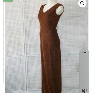 Alex Evenings Metallic Brown Dress